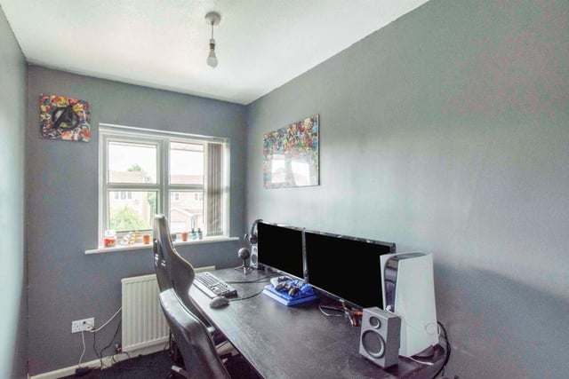 Study - with a front facing double glazed window. There is a central heating radiator, coving to the ceiling and laminate flooring. With access to the loft. A perfect space for a home office or play room.