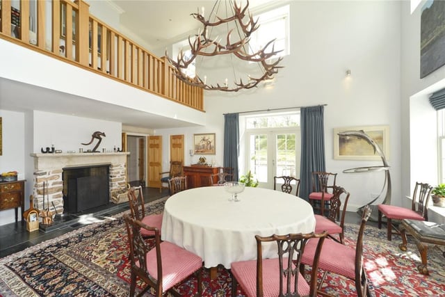 Orton, Fochabers, Moray is a gorgeous modern yet traditional estate. The house has eight bedrooms and seven bathrooms and is on the market for offers over £2,650,000