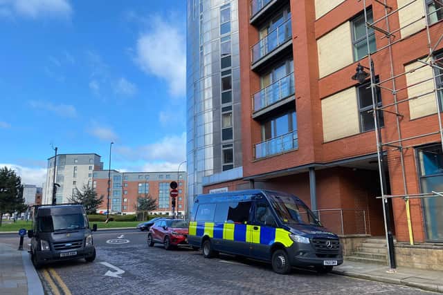 Four men were arrested in two police raids in Sheffield yesterday - one in Kelham Island and the other in Sharrow