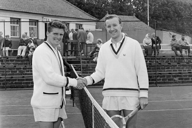 Two of the semi-finalists in the North Berwick tennis tournament in 1964.