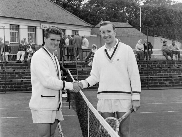 Two of the semi-finalists in the North Berwick tennis tournament in 1964.