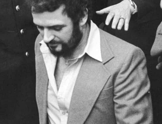 Peter Sutcliffe pictured at his trial