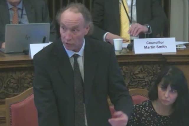 Sheffield City Council Green group leader Coun Douglas Johnson, seen here speaking in the council chamber, has criticised Labour councillors who have quit the party and the Labour Party over their handling of the issue. Picture: Sheffield Council webcast