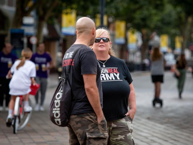 Protesters take part in the Portsmouth for Freedom event at Portsmouth Guildhall on Saturday. Picture: Habibur Rahman