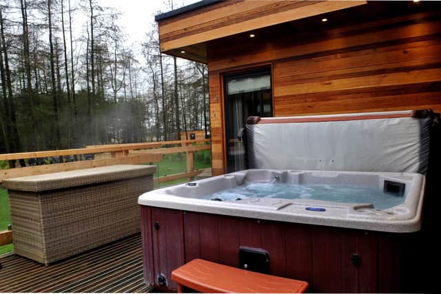 Picture of an outdoor hot tub for illustrative purposes only