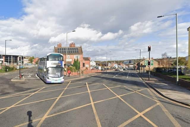 A Google Maps image of the junction of Bramall Lane and Queens Road, Sheffield, one of three box junctions to be targeted by Sheffield City Council by number plate recognition cameras