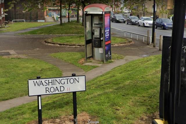 The phone box at the junction of Washington Road, and Sharrow Lane, Sharrow. A man was attacked by a gang their on March 1