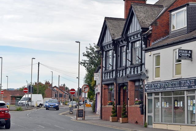 Chesterfield then and now. Chatsworth Road in 2020