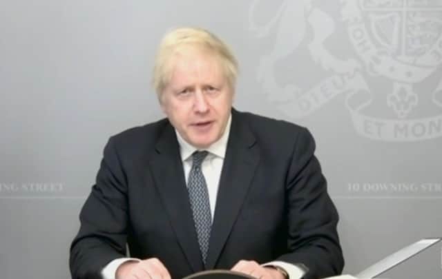 Prime Minister Boris Johnson gives a statement - PA