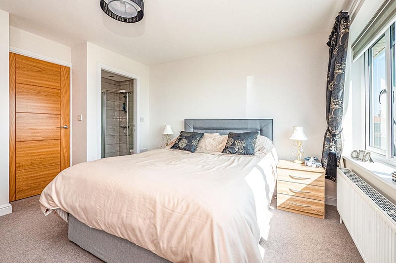 A front-facing double bedroom, with ensuite, offering views of the spectacular Yorkshire coastline.