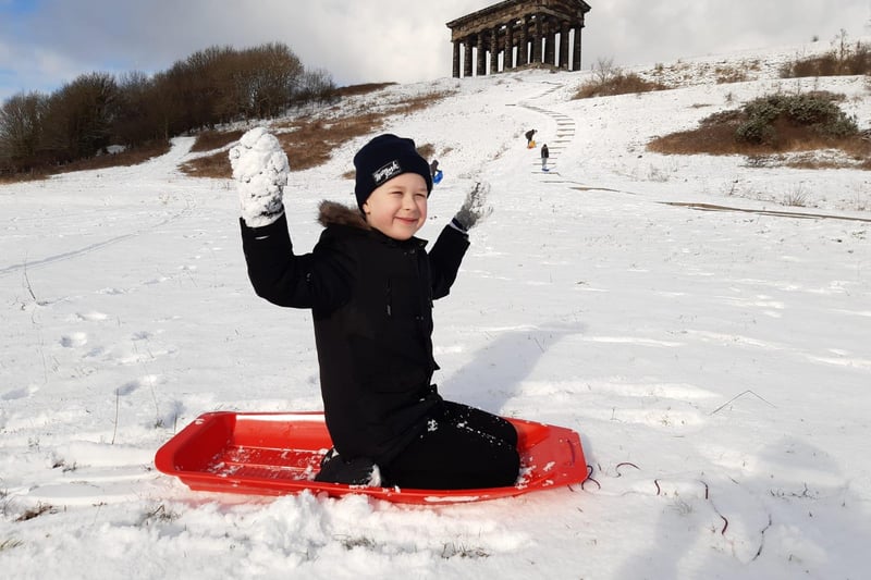 Seven-year-old Casper Wozniak didn't let the cold bother him.
