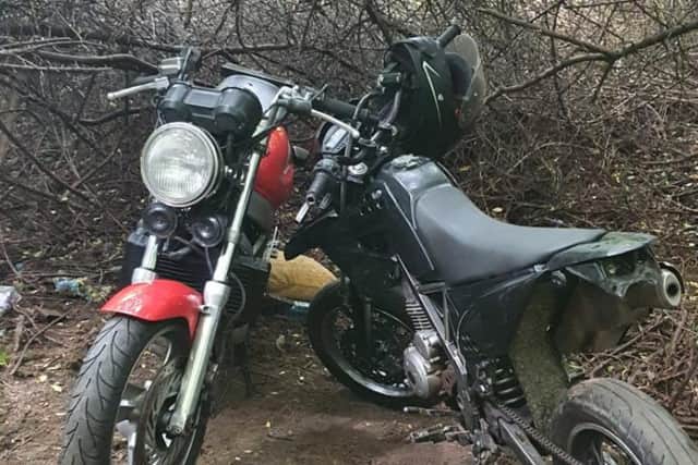 Police said these motorbikes had been involved in a series of robberies in Sheffield