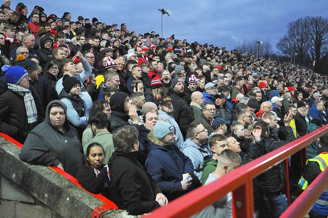 Sunderland fans photographed during the Accrington Stanley game