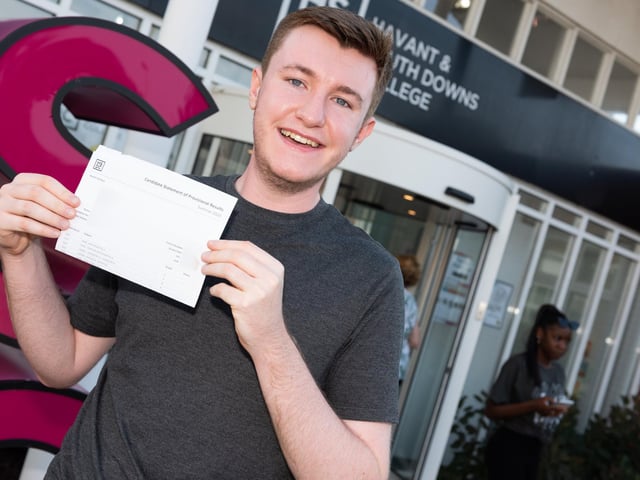 Jude Ramsbottom will be studying Physics at Bath University after collecting his results at Havant and South Downs College. Picture: Duncan Shepherd
