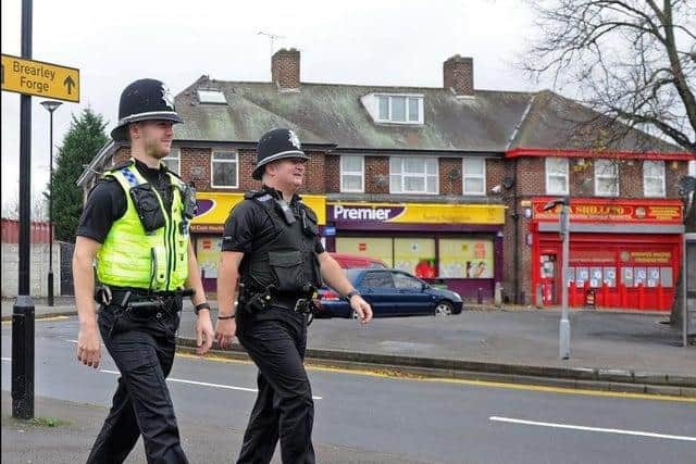 Police officers on patrol in Sheffield