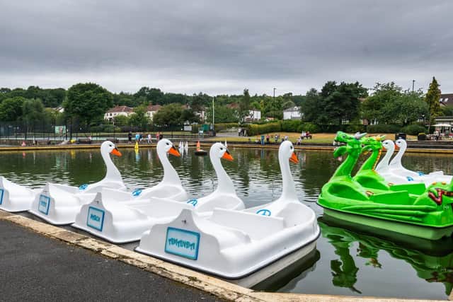 The boating lake is home to the iconic swan boats - which can be rented for £2 per ride.
