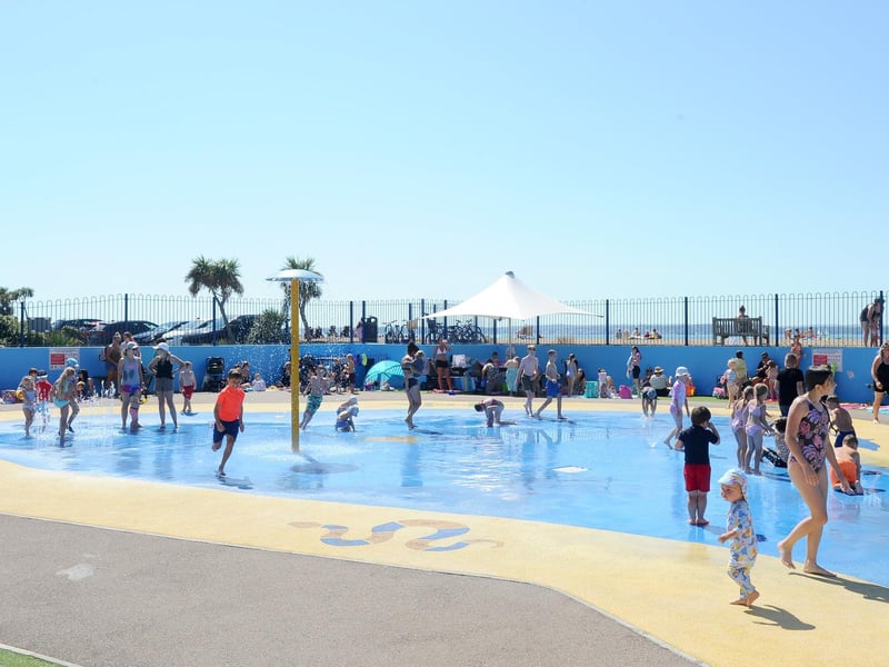 Gosport's splash park at Stokes Bay