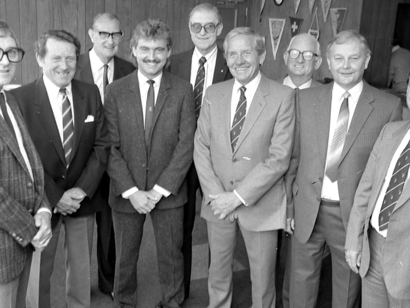 Keeper Rod Arnold with the club directors