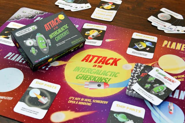 Andrew's first commercial game is Attack of the Intergalactic Gherkins