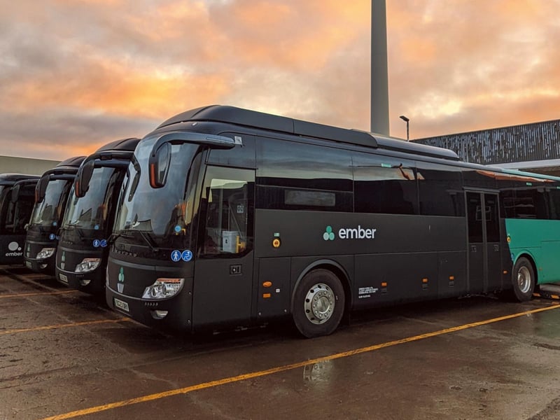 Coaches parked at the venture's Dundee hub.