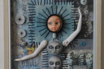 Dawn Birch is the founder and director of Peterborough-based Art in the Heart, where artists, makers and crafters can sign up to sell their work. Art in the Heart sells a wide range of artwork online, including prints and textile art. The above artwork is the ‘Sindy Doll Totem’ mixed media textile art assemblage by Joanna Husbands, costing £100. bit.ly/2ZRwnGm