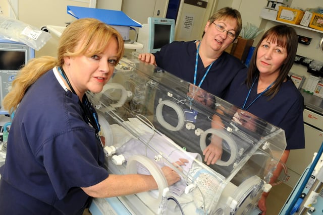 South Tyneside District Hospital Special Care Baby Unit neonatal staff. Pictured in this 2013 scene are, left to right, Angela Fisher, Jayne Tough and Hazel Thompson.