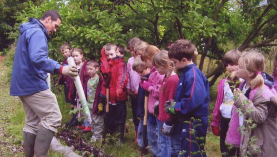 Pupils at St Josephs school in Matlock joined volunteers from Derbyshire Wildlife Trust to plant bulbs and bushes in the school garden in 2007.