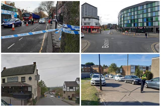 Some of the Sheffield locations where shootings have taken place in 2022