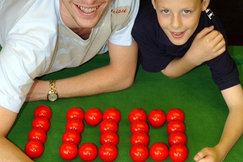 Eleven-year-old Samuel Thistlethwhite, who got a 100 break, pictured with coach Steve Harrison at Trickshots snooker club in Hillsborough Corner