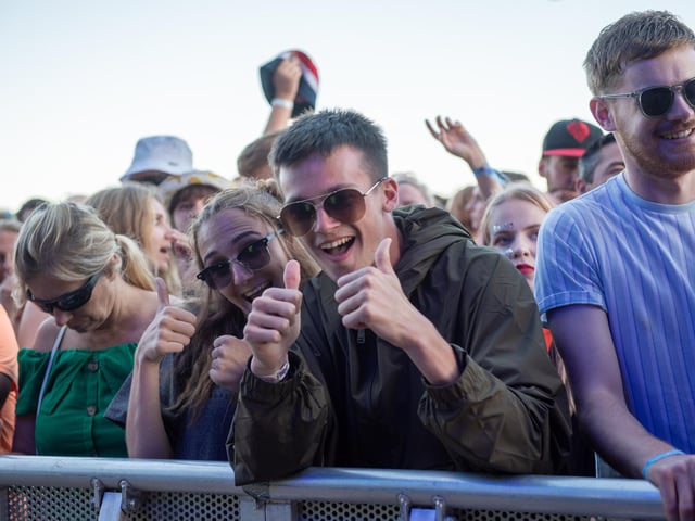 The crowd enjoying Doves on the Common Stage. Picture: Vernon Nash (230819-035)