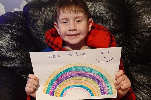Clayton, seven, of St John Bosco School, with a simple message to us all.