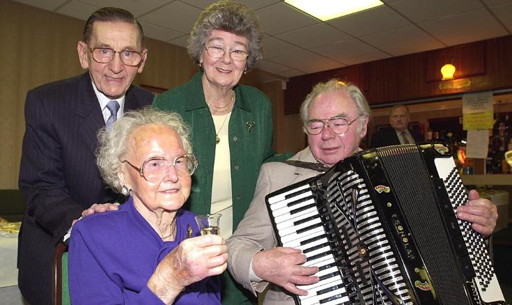 Doris Annie Woodall had her 100th birthday in 2001. She was serenaded by William Corcoran in Rossington Welfare Hall.