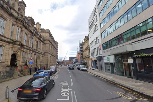 The second-highest number of reports of violence and sexual offences in Sheffield in February 2023 were made in connection with incidents that took place on or near Leopold Street, Sheffield city centre, with 15