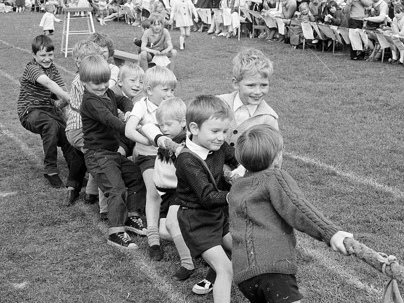 Tug o' War time at Kirkby Woodhouse School's sports day.