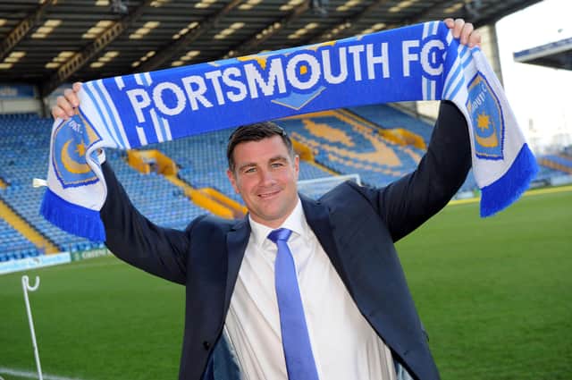Richie Barker is unveiled as Pompey boss in December 2013. Picture: Allan Hutchings