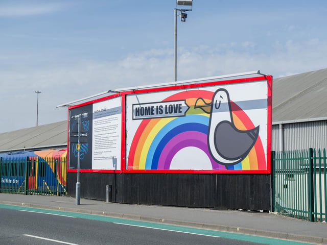 Artists transformed billboards in Goldsmith Avenue with tributes to NHS