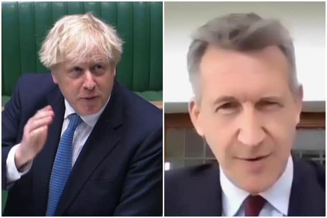 Prime Minister Boris Johnson and Sheffield City Region mayor Dan Jarvis