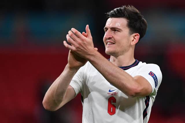 Sheffield's Harry Maguire scored in Saturday's game against Ukraine

 (Photo by JUSTIN TALLIS/POOL/AFP via Getty Images)