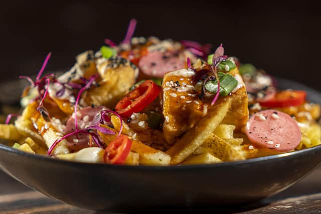 'Make No Bones' vegan Okonomiyaki loaded fries. Picture Scott Merrylees