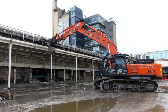 Demolition work started on the old Castle Market building in February 2015