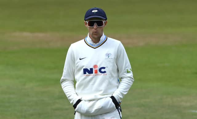 Joe Root sports some interesting eyewear during Yorkshire's game with Kent last week (Stu Forster/Getty Images)