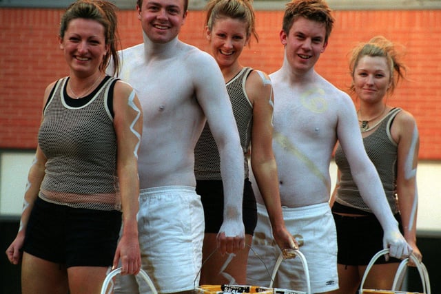 Students from Sheffield University's RAG committee donned gold paint for an Austin Powers theme before heading out around Sheffield's pubs and clubs to collect money