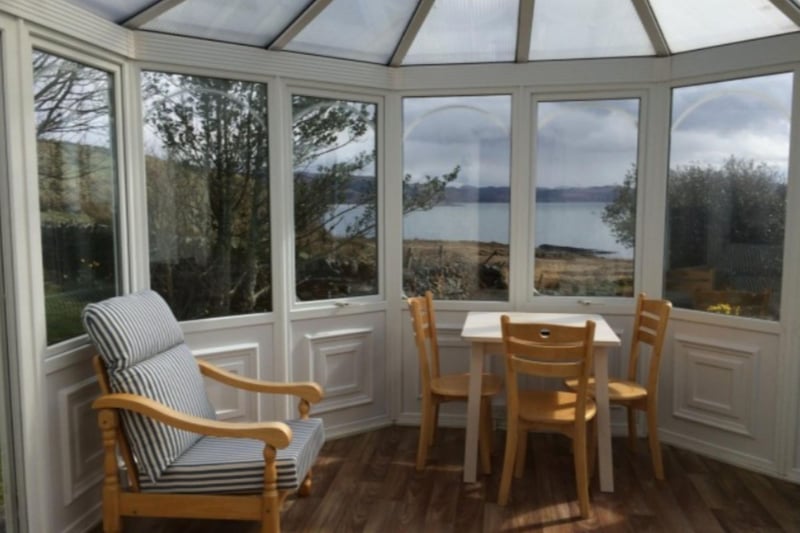 The conservatory offers incredible views over the coastline.