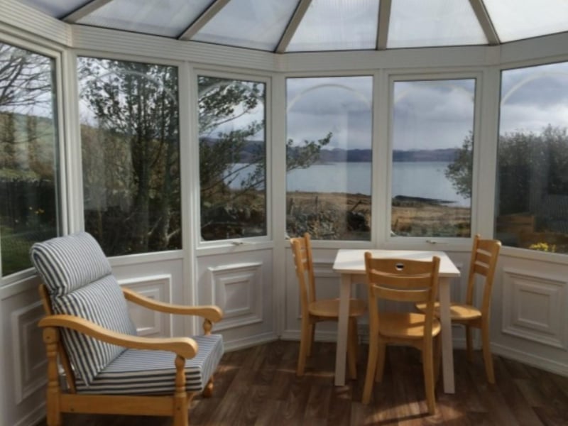 The conservatory offers incredible views over the coastline.