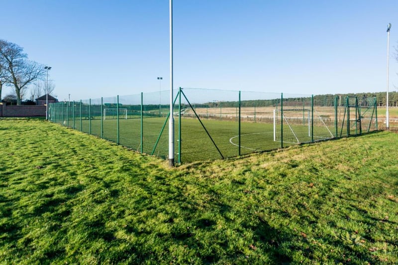 The site includes a fully-enclosed five-a-side football pitch.