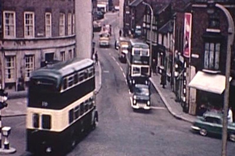These double deckers were a familiar sight in Chesterfield town centre in the 1960s