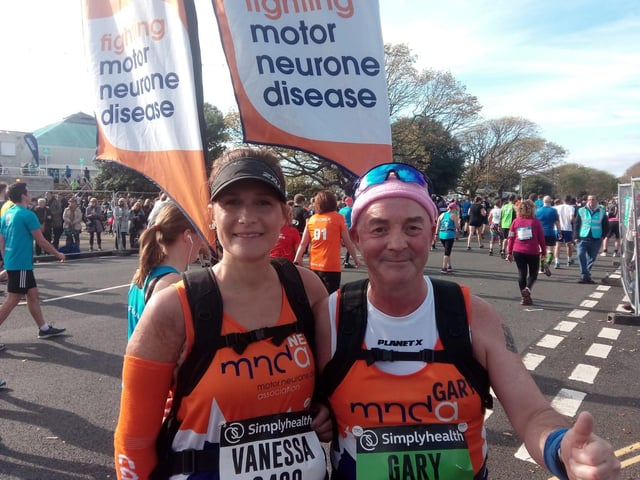 Vanessa Maple, 43, and Gary Skerrat, 55, were running for the Motor Neurone Disease Association.