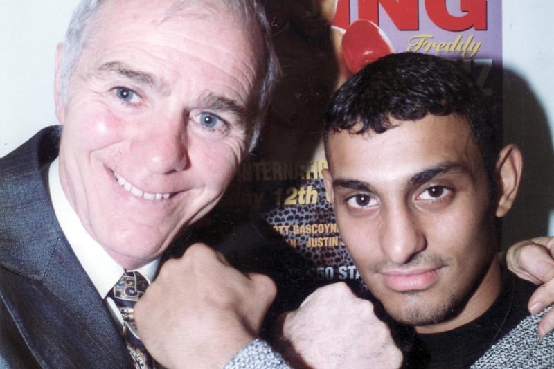A famous picture of Brendan Ingle with his former protege, 'Prince' Naseem Hamed