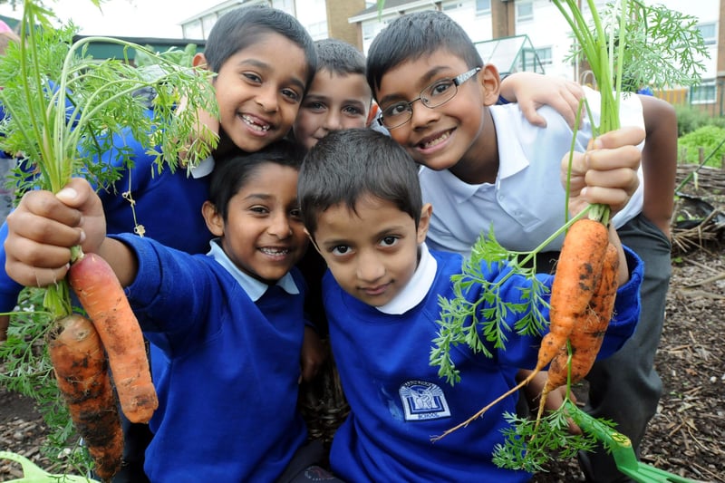 Marine Park Primary School pupils enjoy their new community garden in