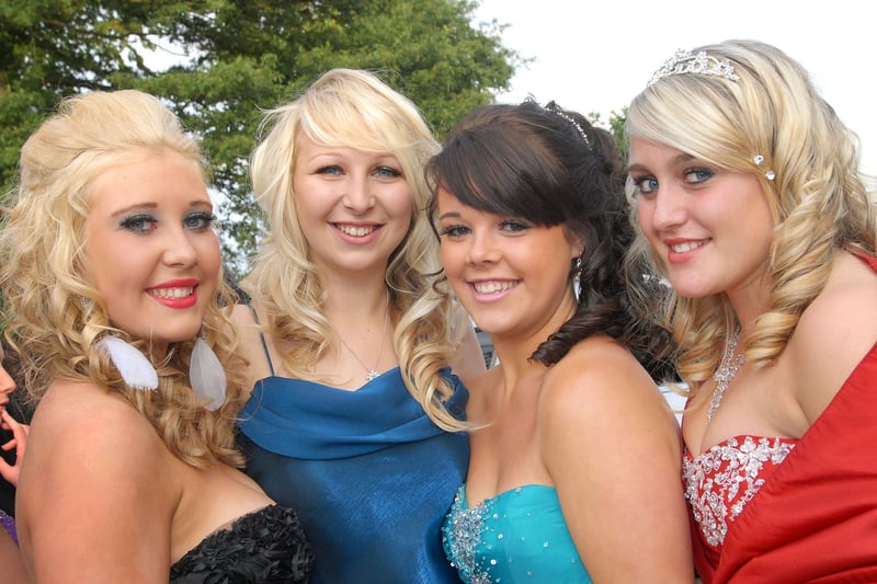 Dukeries prom from 2011. Pictured, from left, are Tiffany Proffitt, Shanice Bend, Emma Broughton and Beth Revell.